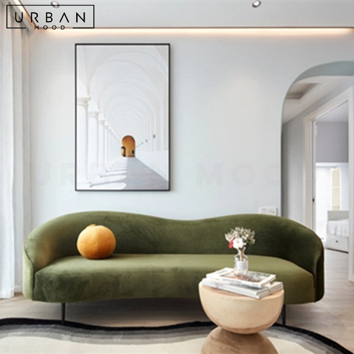 ZULE Modern Curved Velvet Sofa
