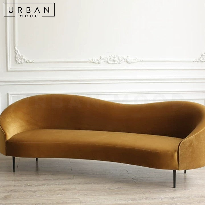 ZULE Modern Curved Velvet Sofa