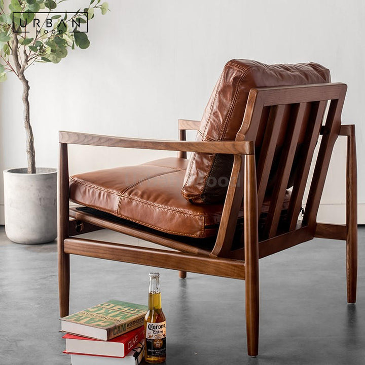 Premium | HANK Solid Wood Leather Chair and Sofa