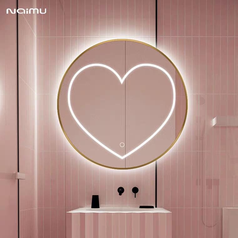 Led heart deals mirror