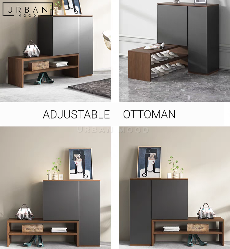 BARNE Modern Shoe Cabinet Bench