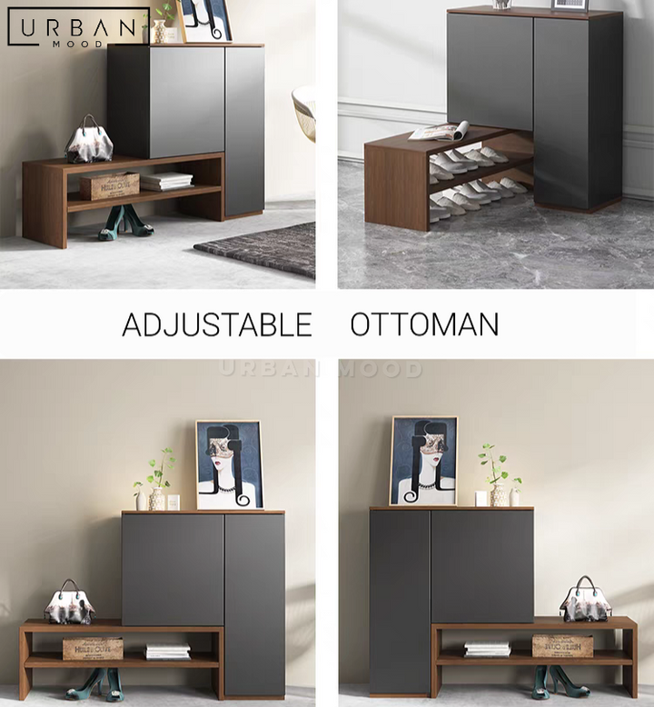 BARNE Modern Shoe Cabinet Bench