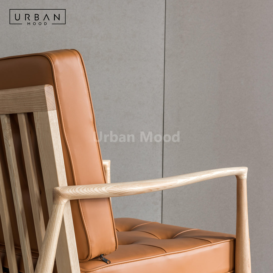 Premium | LUXEM Solid Wood Leather Chair and Sofa