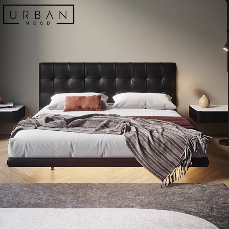 DEUCE Modern Floating Leather Bedframe