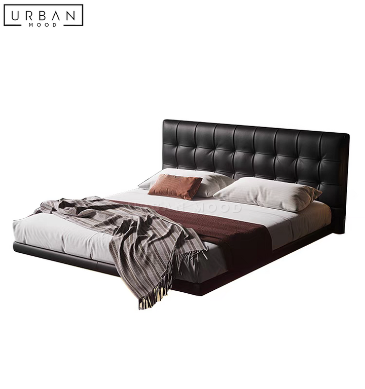 DEUCE Modern Floating Leather Bedframe
