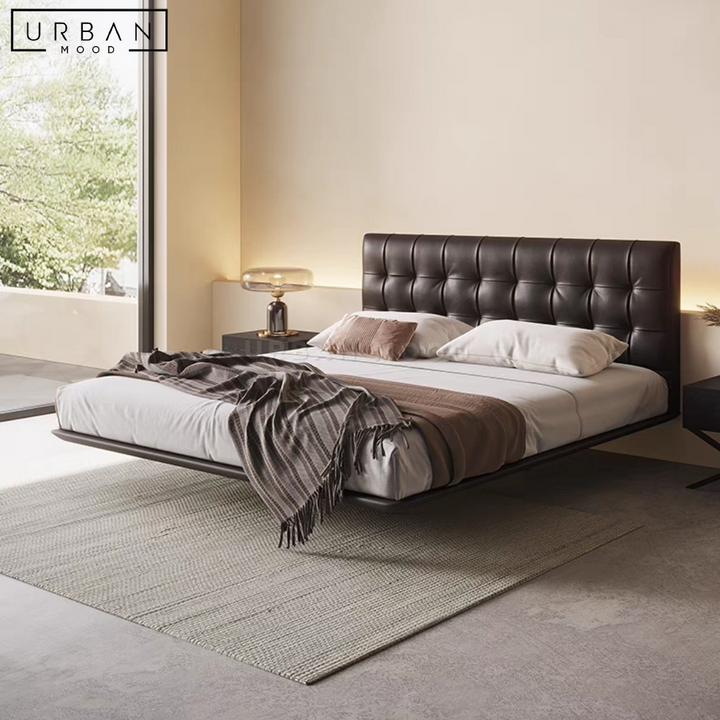 DEUCE Modern Floating Leather Bedframe