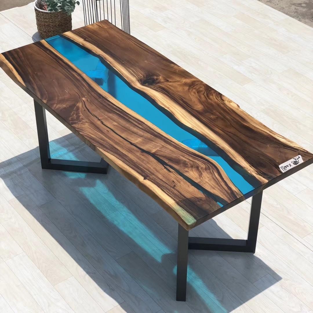 ELIX Solid Suar Wood Epoxy River Table – Urban Mood