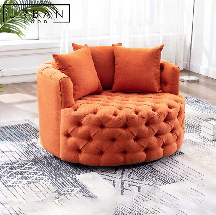 EZRA Victorian Swivel Velvet Armchair