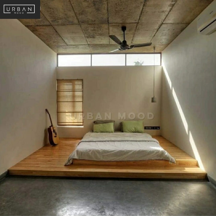 INCANDE Minimalist Solid Wood Platform Bedframe
