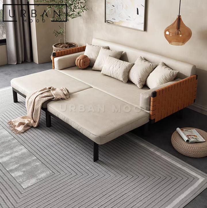 KAME Modern Leather Sofa Bed