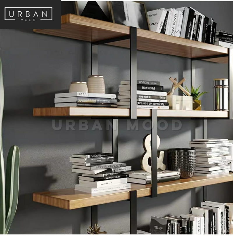LEVER Industrial Solid Wood Display Shelf