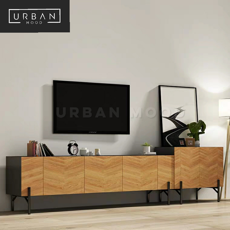 Chevron oak best sale media console