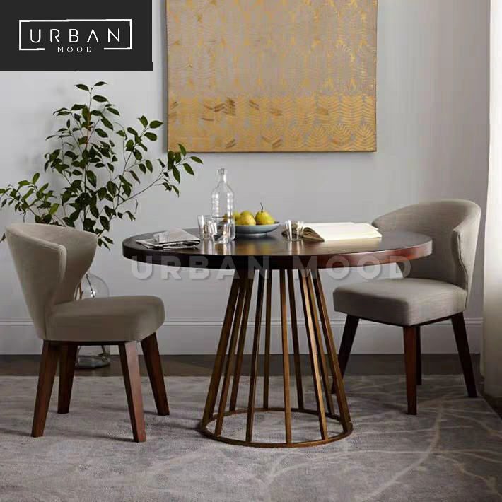 ROCCO Industrial Solid Wood Round Dining Table