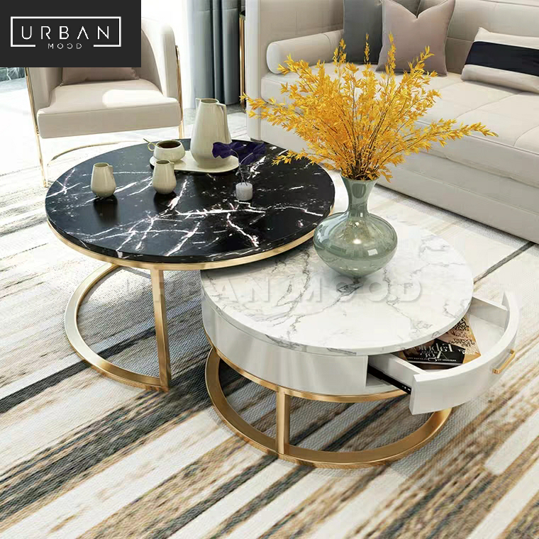 Nesting marble coffee table set hotsell