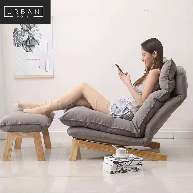 FUJI Scandinavian Fabric Recliner Armchair