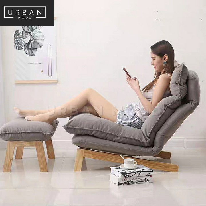 FUJI Scandinavian Fabric Recliner Armchair