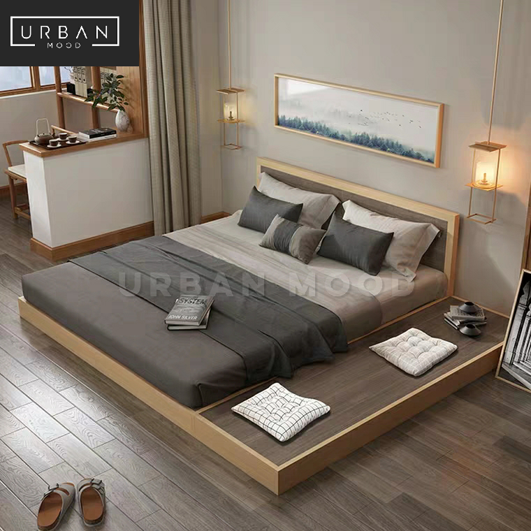 Japanese platform bed with storage deals