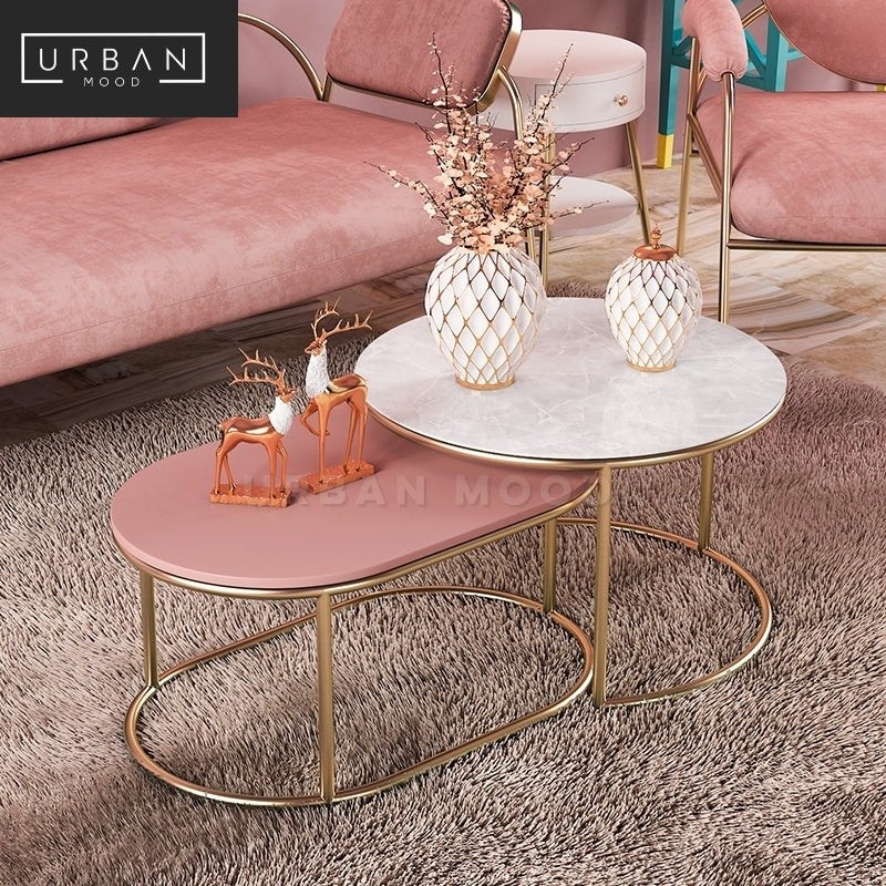 JAMIES Modern Marble Nesting Coffee Table