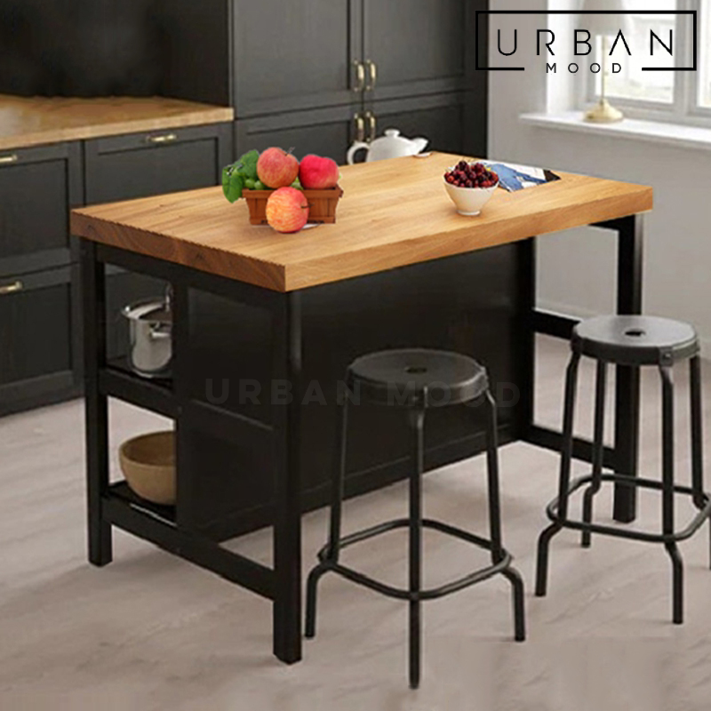 WILSON Industrial Solid Wood Kitchen Island Urban Mood