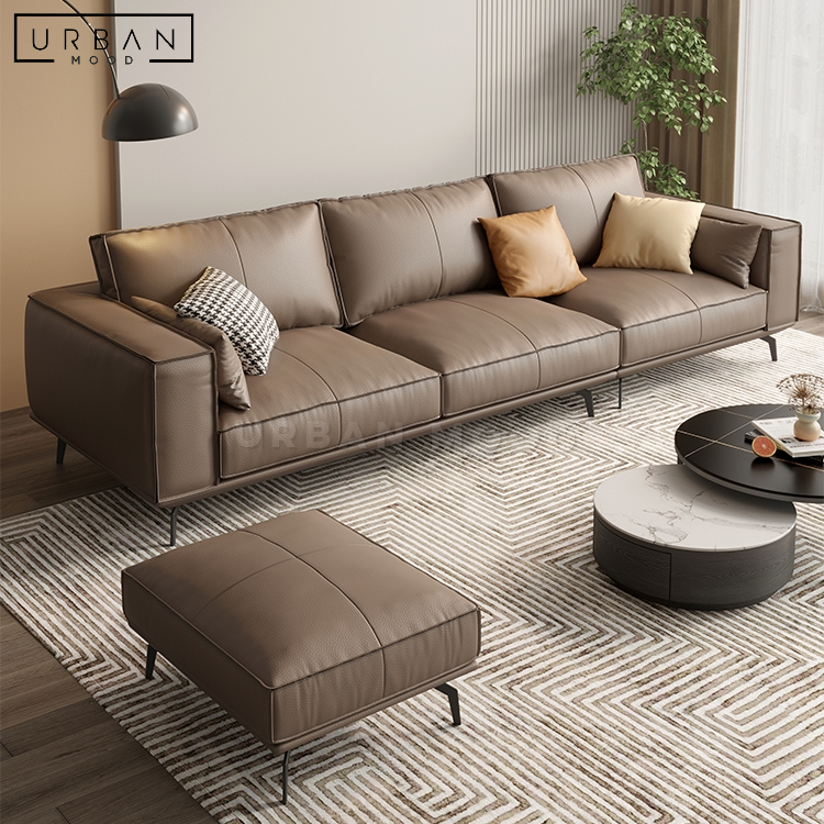 Modern leather hot sale couch
