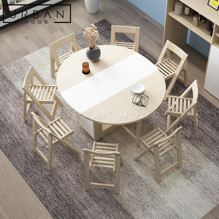 BONNET Modern Extendable Round Dining Table