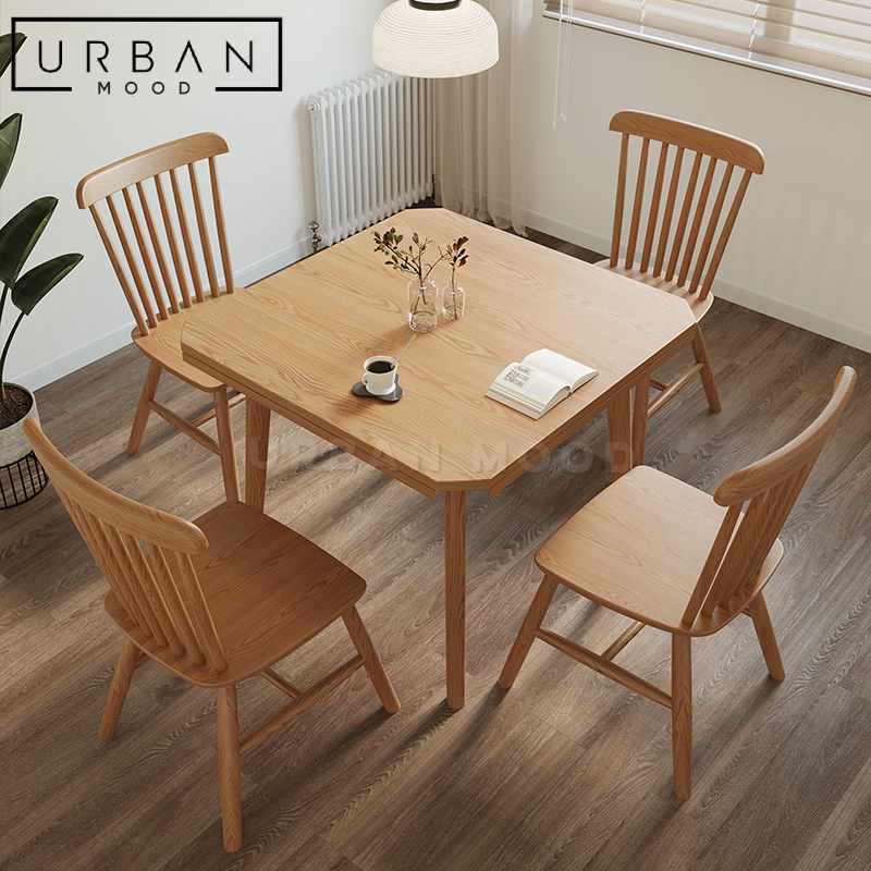 COWELL Extendable Solid Wood Round Dining Table