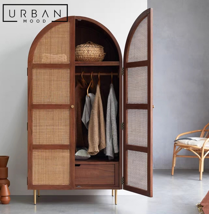 MOGEN Rustic Rattan Wardrobe
