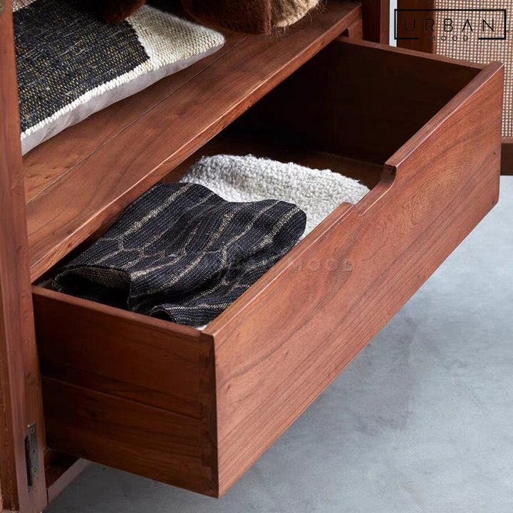 MOGEN Rustic Rattan Wardrobe
