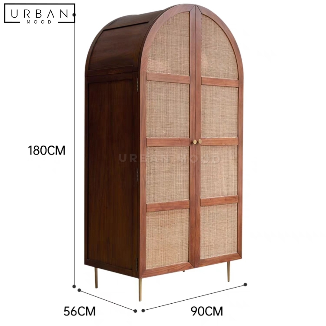 MOGEN Rustic Rattan Wardrobe