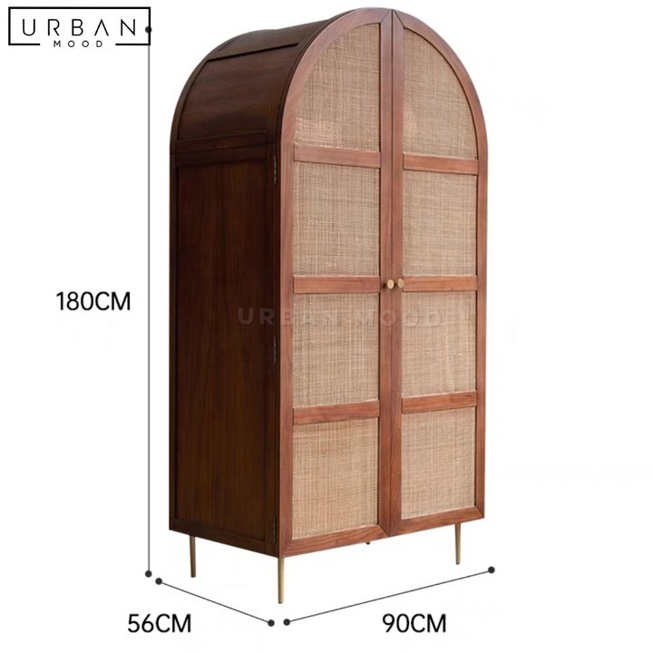 MOGEN Rustic Rattan Wardrobe