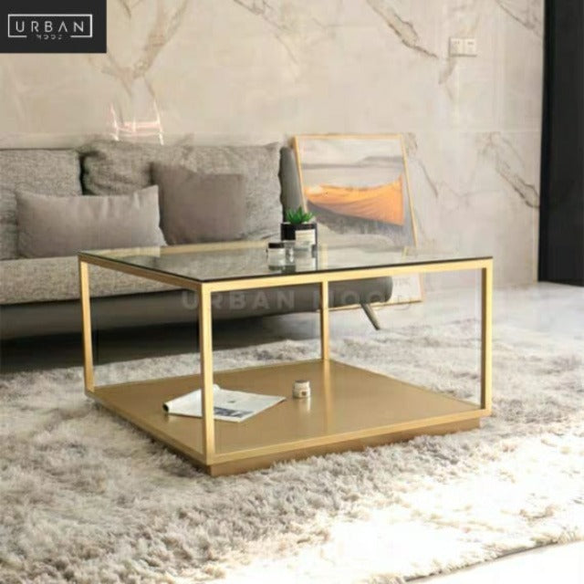 CADINE Modern Tempered Glass Coffee Table