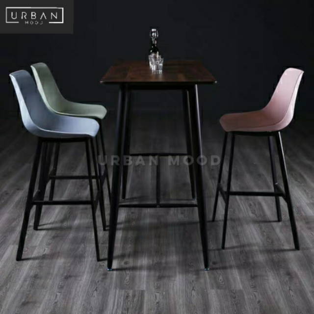 BARNES Rustic Solid Wood Bar Table