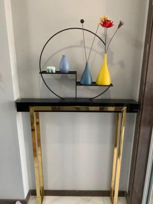 COSMO Modern Chrome Gold Hallway Console