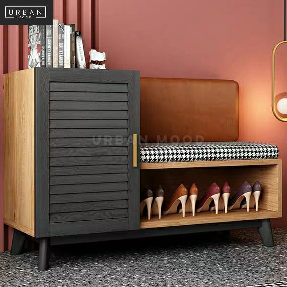 SAFFRON Contemporary Shoe Cabinet Bench