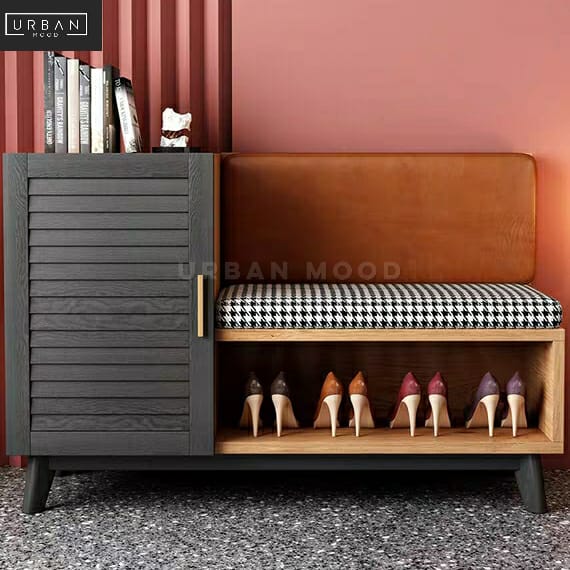 SAFFRON Contemporary Shoe Cabinet Bench