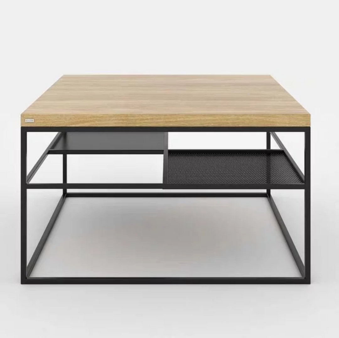 DYLAN Modern Industrial Mixed Element Coffee Table