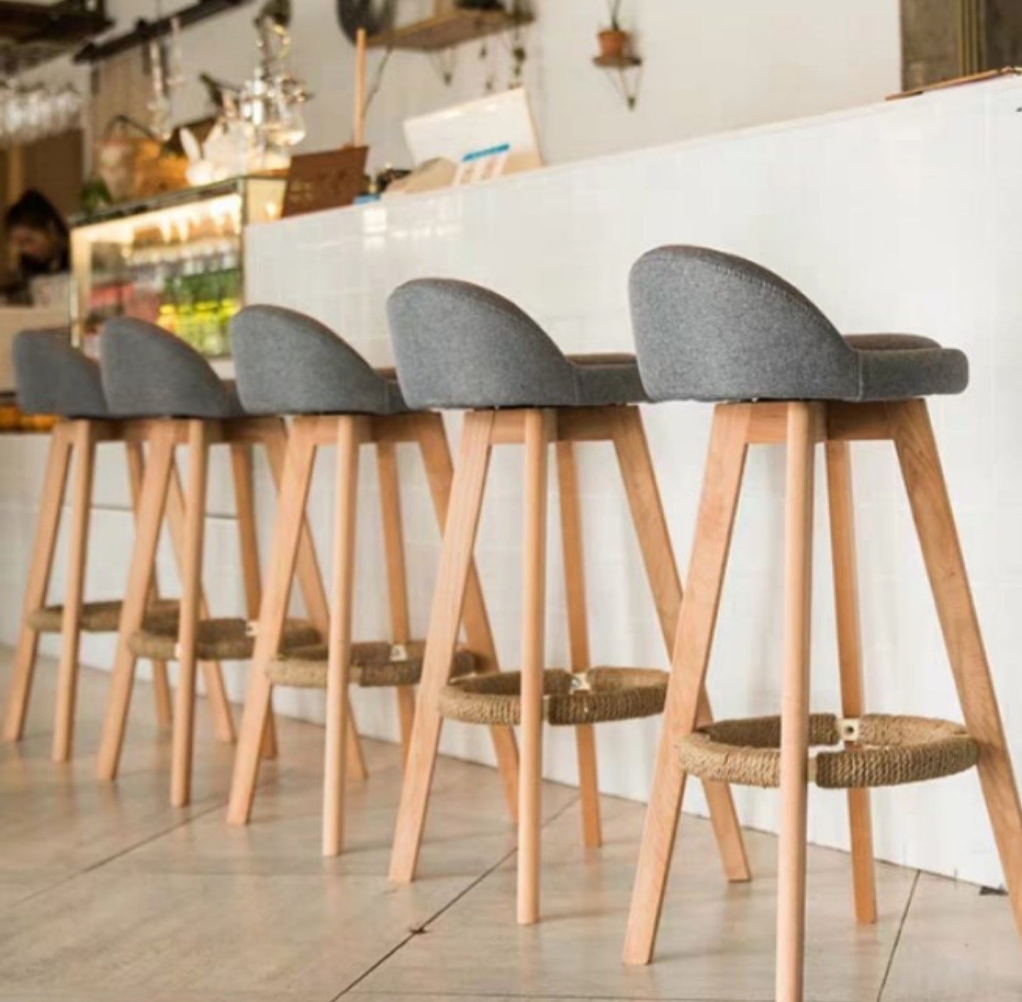 BAKER Scandinavian Solid Wood Bar Stool – Urban Mood