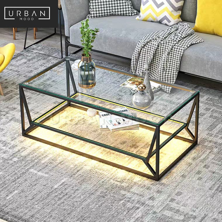 Led glass hot sale coffee table