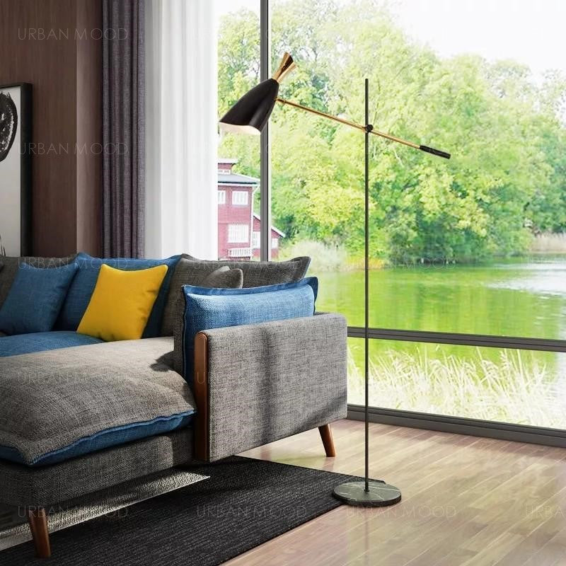Modern Industrial Floor Lamp Pavilion Chic Aleixo Modern Industrial - Industrial-Chic Floor Lamp
