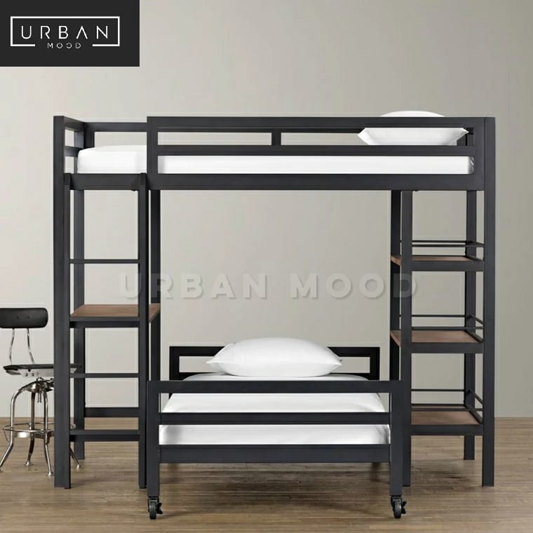 MANOR Industrial Double Decker Bedframe with Study