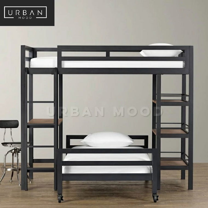 MANOR Industrial Double Decker Bedframe with Study