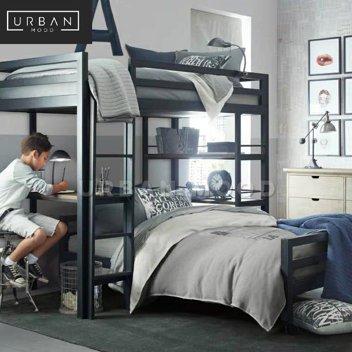 MANOR Industrial Double Decker Bedframe with Study