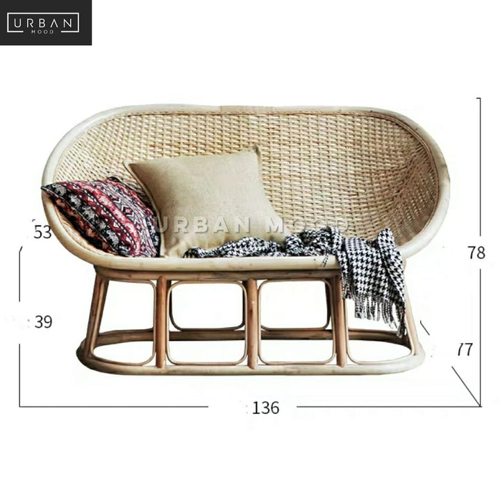 KOI Vintage Rattan Sofa