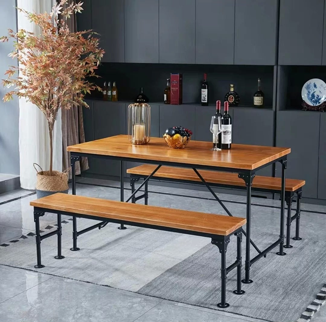 Industrial wood shop kitchen table