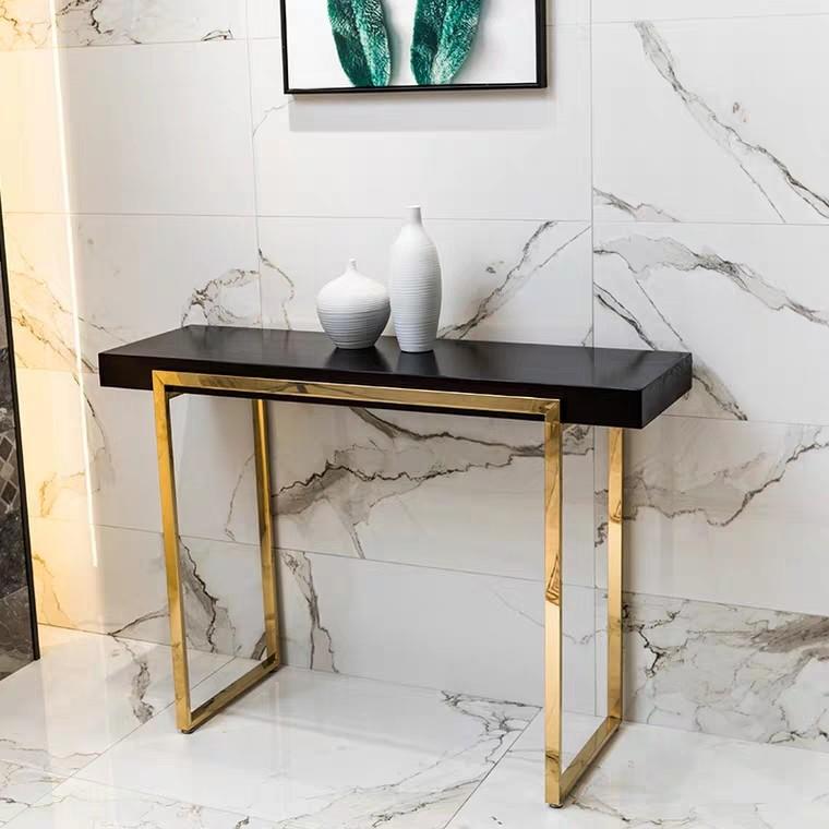 COSMO Modern Chrome Gold Hallway Console