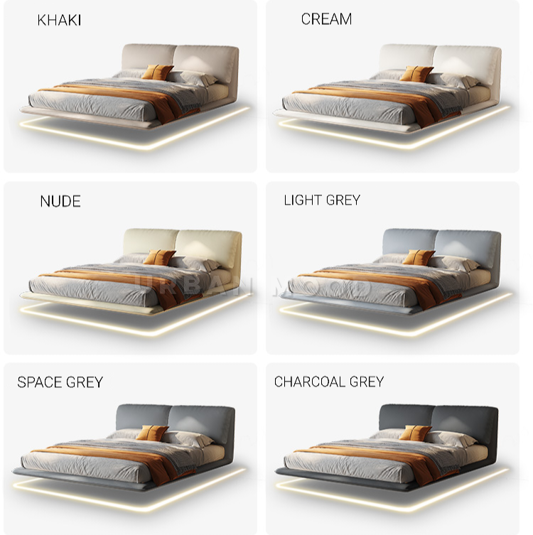 HOVER Modern Floating Leather Bedframe
