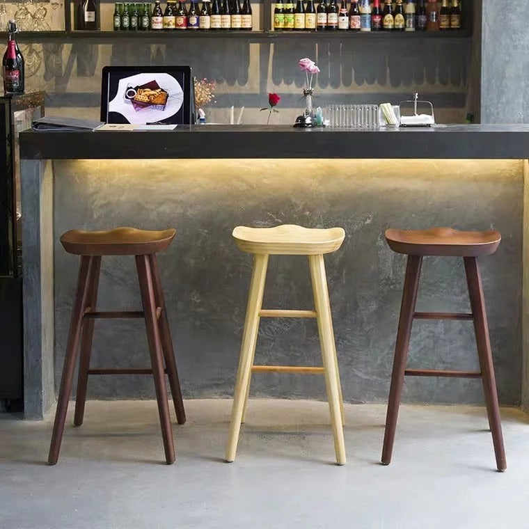 MANSON Rustic Solid Wood Bar Stool – Urban Mood