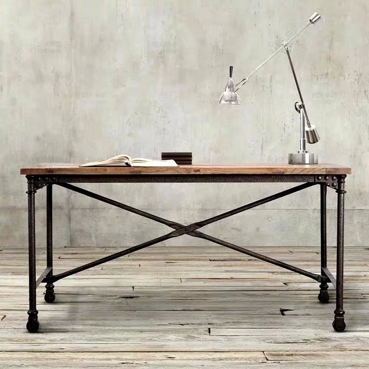 PIQUE Industrial Raw Solid Wood Study Table