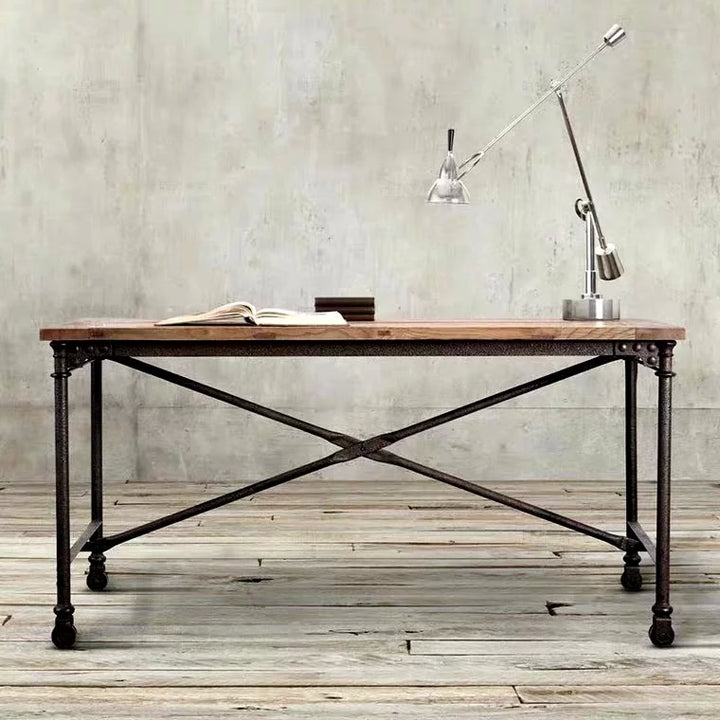 PIQUE Industrial Raw Solid Wood Study Table