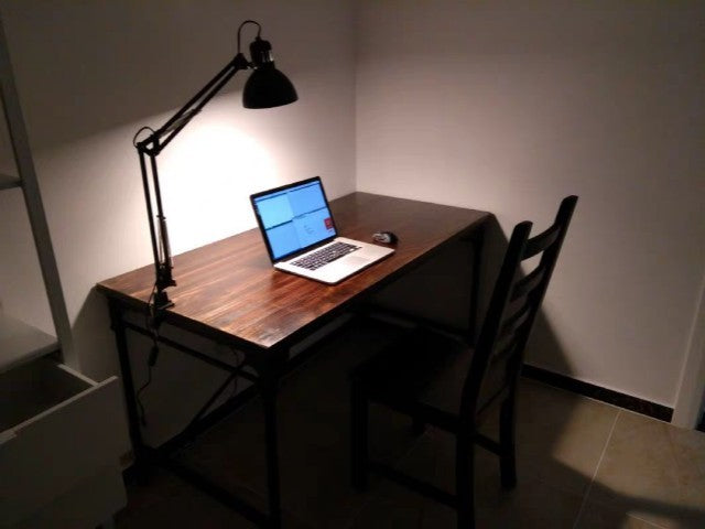 PIQUE Industrial Raw Solid Wood Study Table